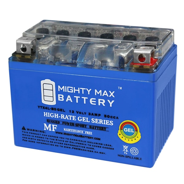 Mighty Max Battery YTX4L-BS 12V 3Ah GEL Battery for 2000-2005 Aprilia SR50 Mojito50 Rally YTX4L-BSGEL115 - main